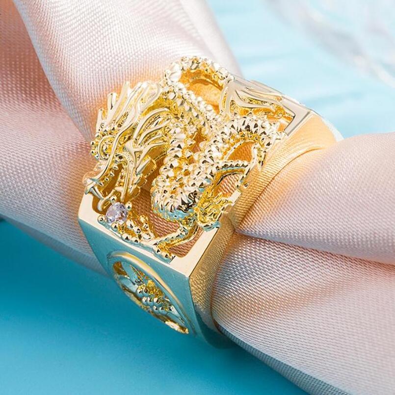 New gold-plated Vietnamese gold sand ring king gold men dragon ring