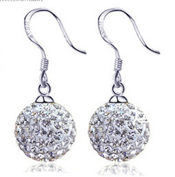 Free Shipping Hot Sale Platinum plated High Quality Full crystal ball earring Free Shipping Hot Sale Shambhala Earrings