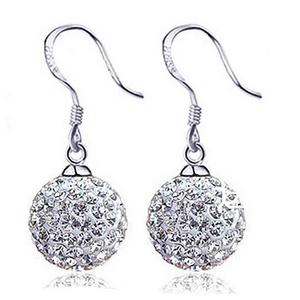 Free Shipping Hot Sale Platinum plated High Quality Full crystal ball earring Free Shipping Hot Sale Shambhala Earrings