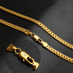 18K Yellow gold filled chain necklace for men and women 5mm*20 inch