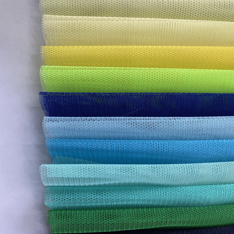 100% Polyester 50D 33A Knit Soft Small Hole Hexagonal Mesh Net fabric for dress Tulle Eyelet Mesh Fabric