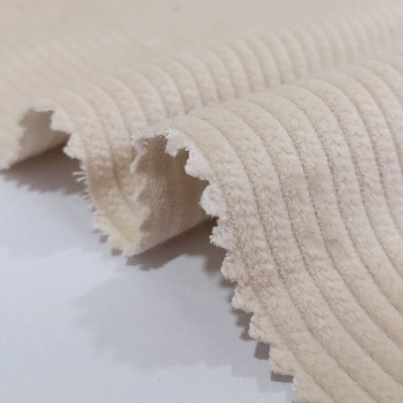 Wujiang pengnuo Beige 6 wale elastic corduroy fabric 100% cotton fabric stretch fabric for corduroy pants tshirt cotton