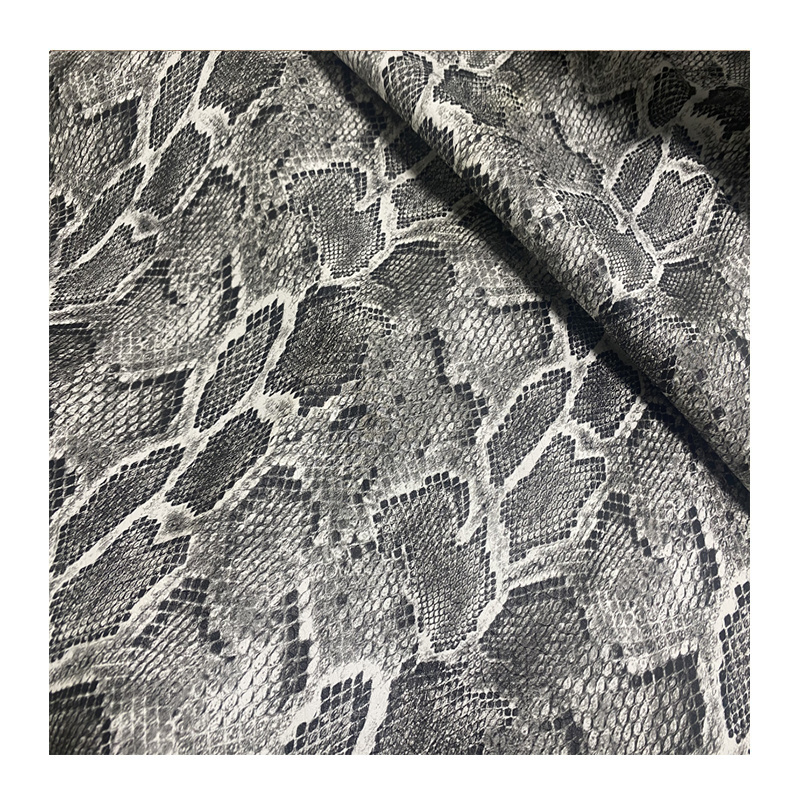 snake skin pattern printed leather fabric faux synthetic tool matte leather designer vinyl fabric for making bags and shoes