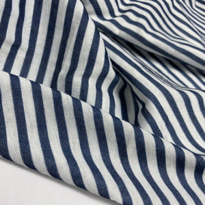 black and white stripes fabric printing interlock fabric/crinkled interlock stripe sheer knit fabric