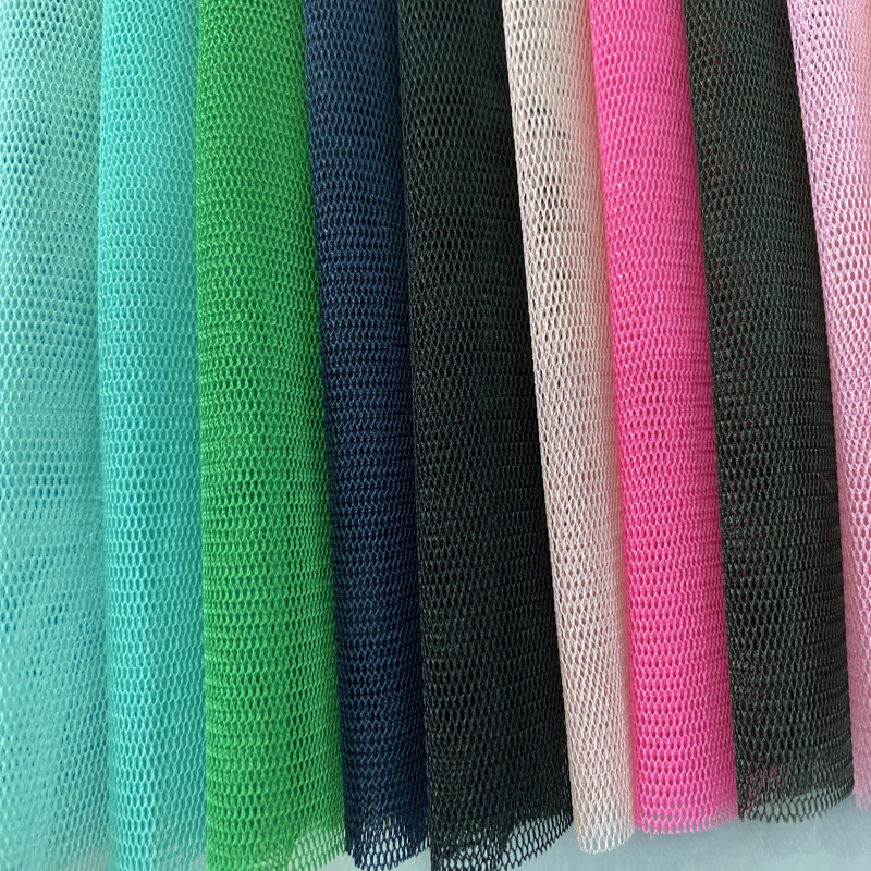 100% Polyester 50D 33A Knit Soft Small Hole Hexagonal Mesh Net fabric for dress Tulle Eyelet Mesh Fabric