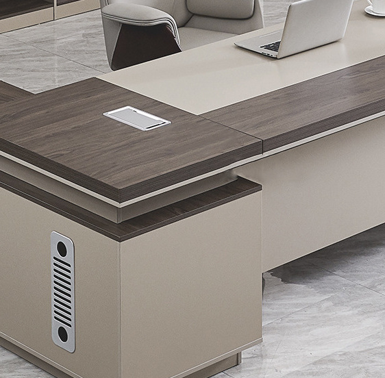 Luxury Office Furniture L Shape Ceo Boss Executive Office Desk Extension Table Melamine Office Desk