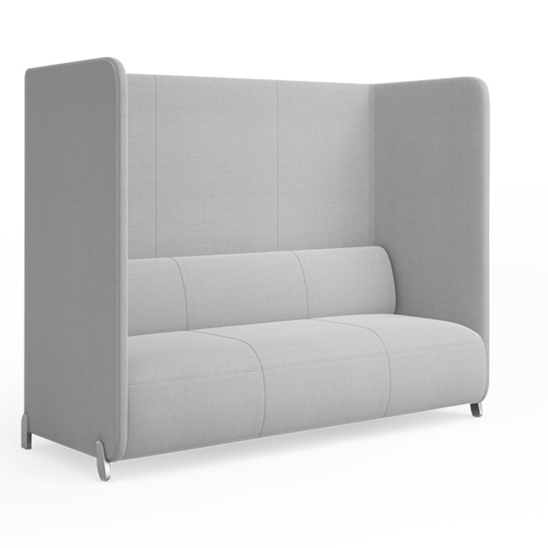 Custom made grey double seat booth sofa library restaurant seating