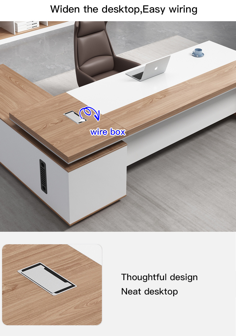 Modern Office L-shaped Boss Desk Large Office Desk Executive Ceo Desk