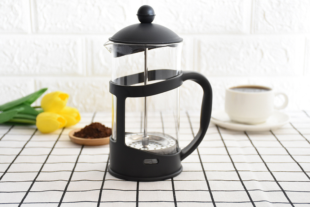 Plastic Portable Coffee Plunger Borosilicate Glass Coffee Maker French Press