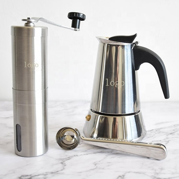 Wholesale Stainless Steel Coffee Maker Manual Coffee Grinder Gift Set