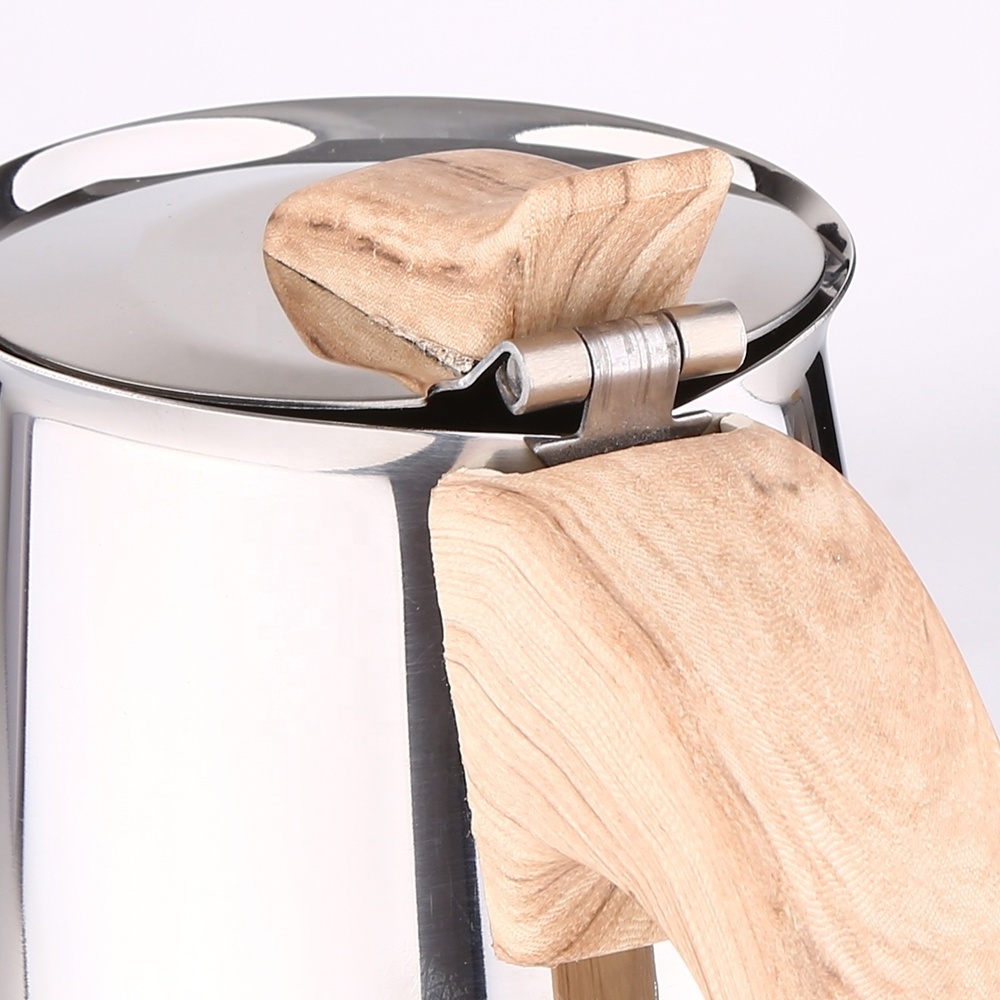 Stainless Steel stovetop coffee maker with wooden handle