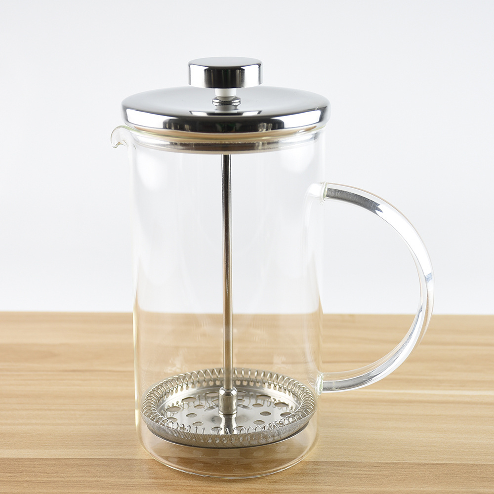 Classic Design French Press Coffee Maker Transparent Borosilicate Glass with Plunger