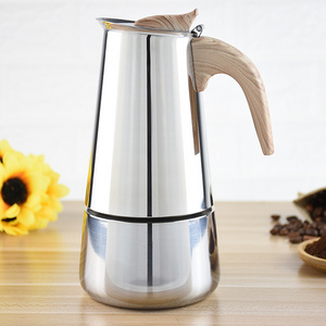 Stainless Steel stovetop coffee maker with wooden handle