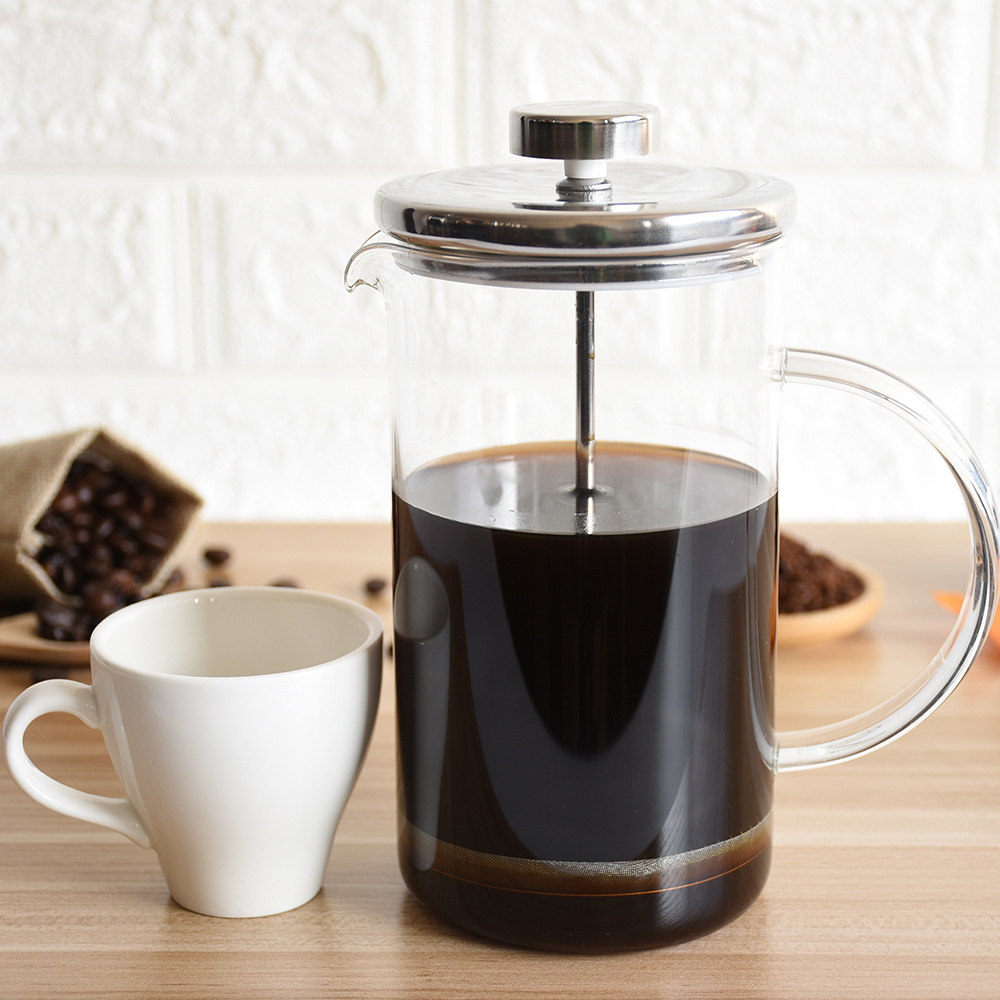 Classic Design French Press Coffee Maker Transparent Borosilicate Glass with Plunger