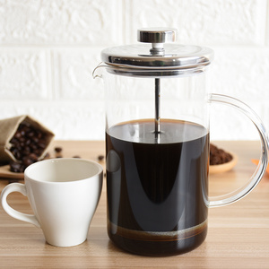 Classic Design French Press Coffee Maker Transparent Borosilicate Glass with Plunger