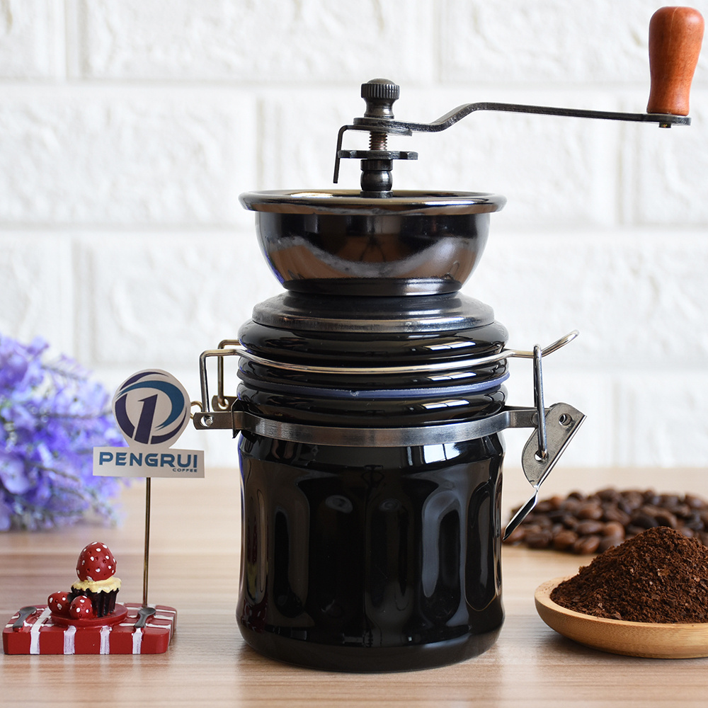 Black color ceramic manual coffee grinder