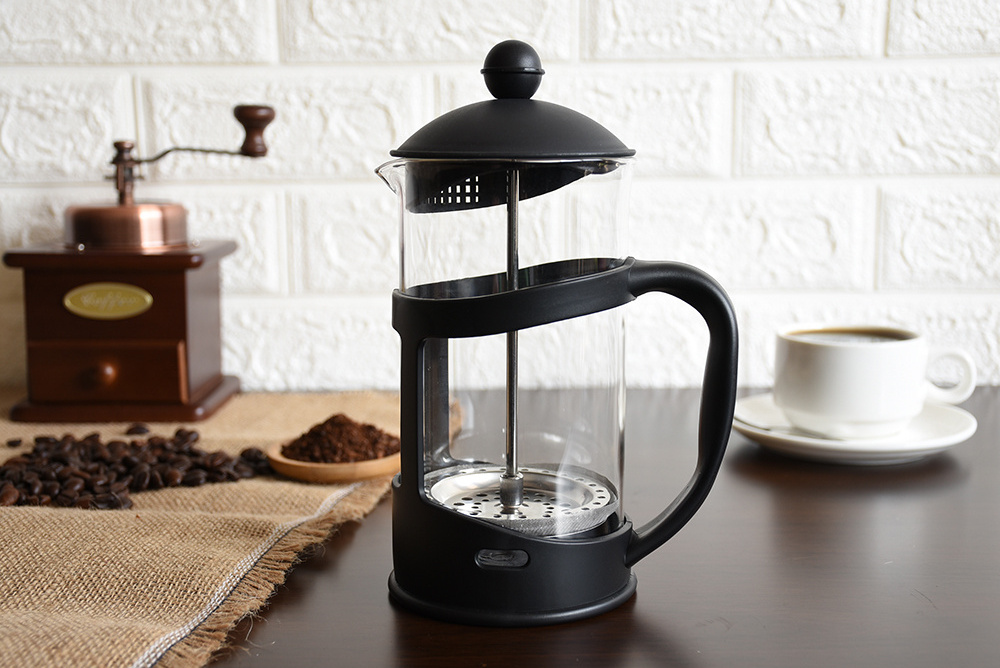 Plastic Portable Coffee Plunger Borosilicate Glass Coffee Maker French Press