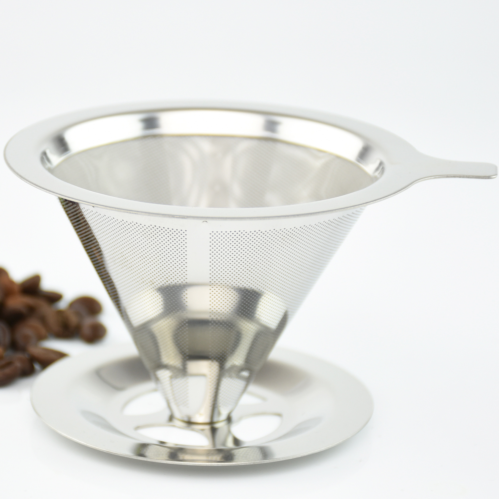 Paperless stainless steel coffee filter reusable pour over coffee dripper