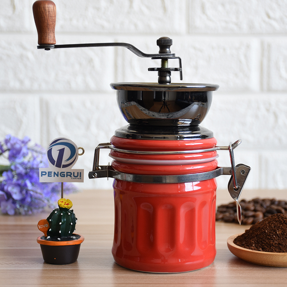 Black color ceramic manual coffee grinder