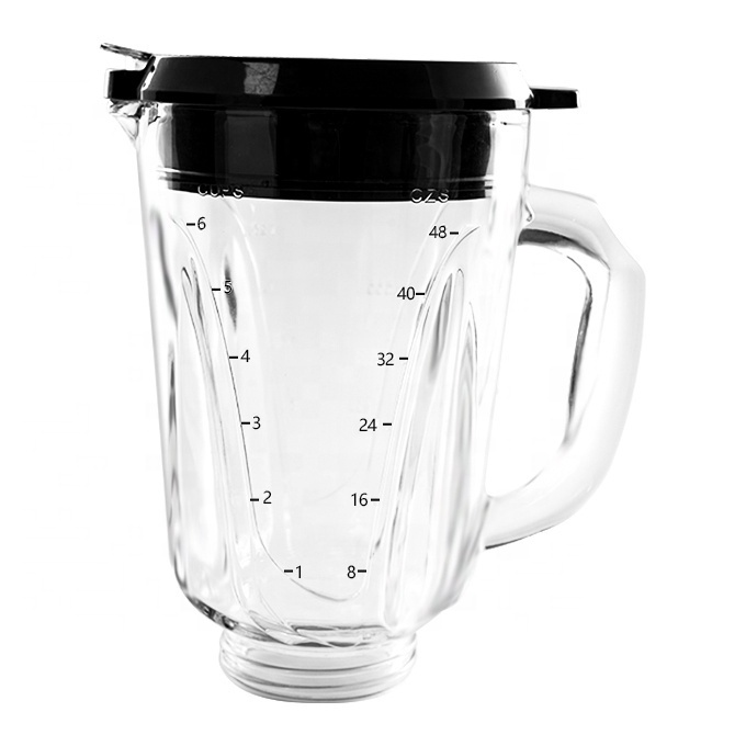 1.5L blender machine jar 6 cup juicer glass jar glass juicer blender jar replacement glass blender cup with lids handel