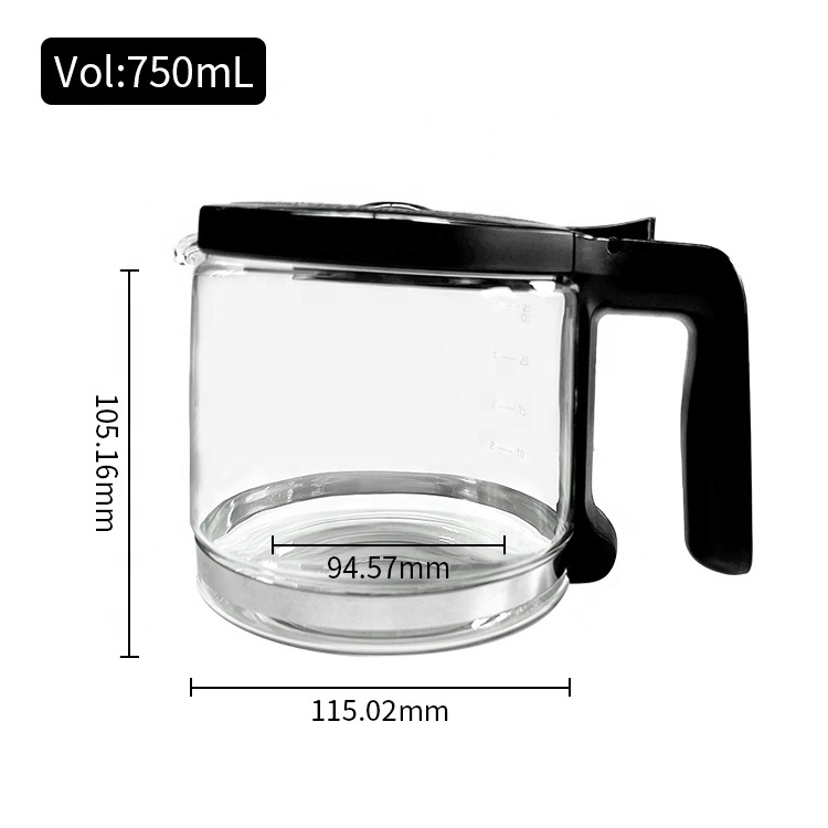 Pengrun glass Factory OEM/ODM coffee pot 5-cup for Mr. Coffee Drip Coffee Maker parts borosilicate glass carafe Replacement