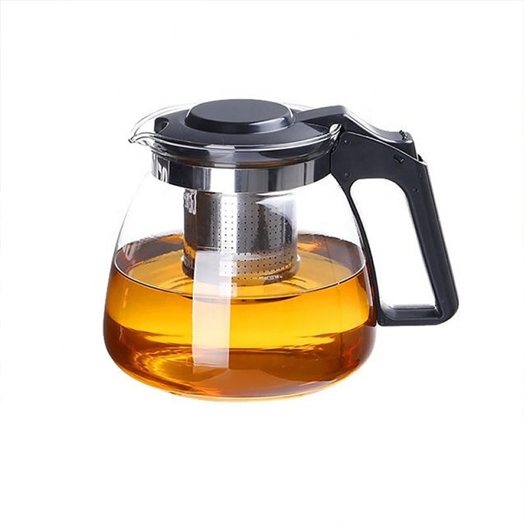 Set of 5pcs Glass Tea Sets Strainer Tea Maker Teapot Set Glass Coffee Pot with Infuser Teapot Removable Stainless Steel CLASSIC