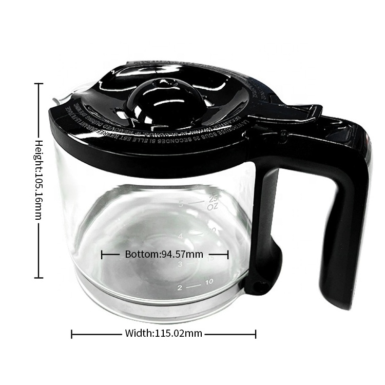 Factory wholesale glass coffee pot 5-cup for Mr. Coffee Hand Drip Coffee Making 750ml borosilicate glass pot Replacement oem