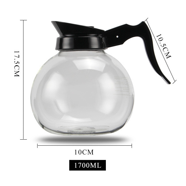 Factory wholesale Drinkware Borosilicate Glass coffee pot with handle otAmerican coffee brewer coffee pot  glass Decanter