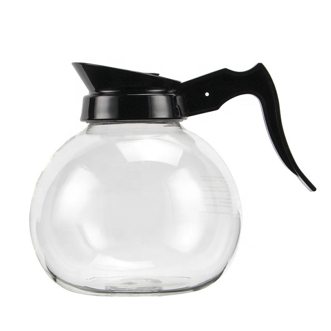 Factory wholesale Drinkware Borosilicate Glass coffee pot with handle otAmerican coffee brewer coffee pot  glass Decanter