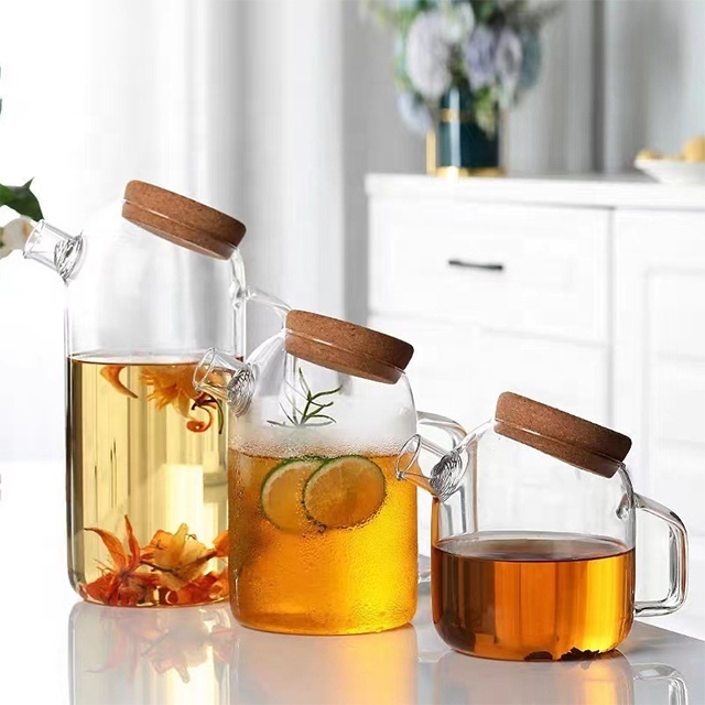 Coffee pot water filter Large Capacity Hand Craft Borosilicate Glass Tea Steeper Brewing Tea coffee fruits Art Clear Glass