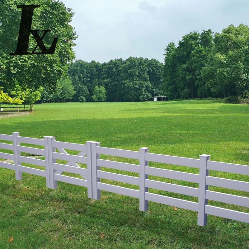 PVC  6.56ft.H*8FT.W post and 4 rail horses fencing