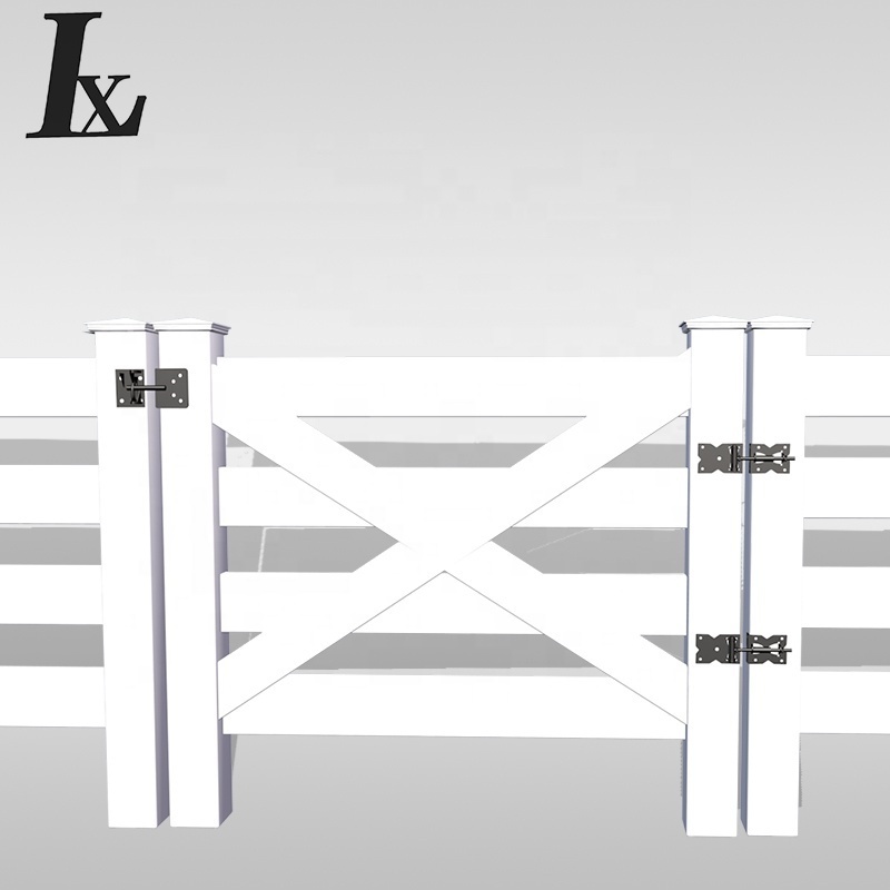 PVC  6.56ft.H*8FT.W post and 4 rail horses fencing