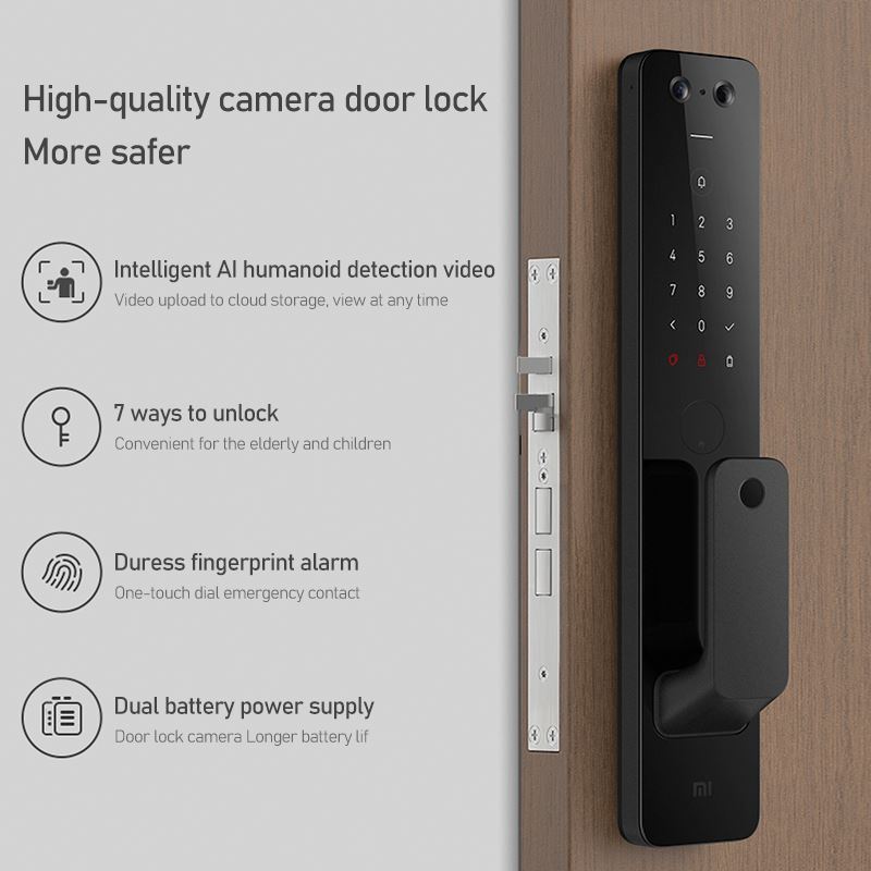 Xiaomi Automatic Smart Door Lock Pro Mijia APP Mi Homekit Password Nfc Unlock Biometric Fingerprint Lock With Camera Doorbell