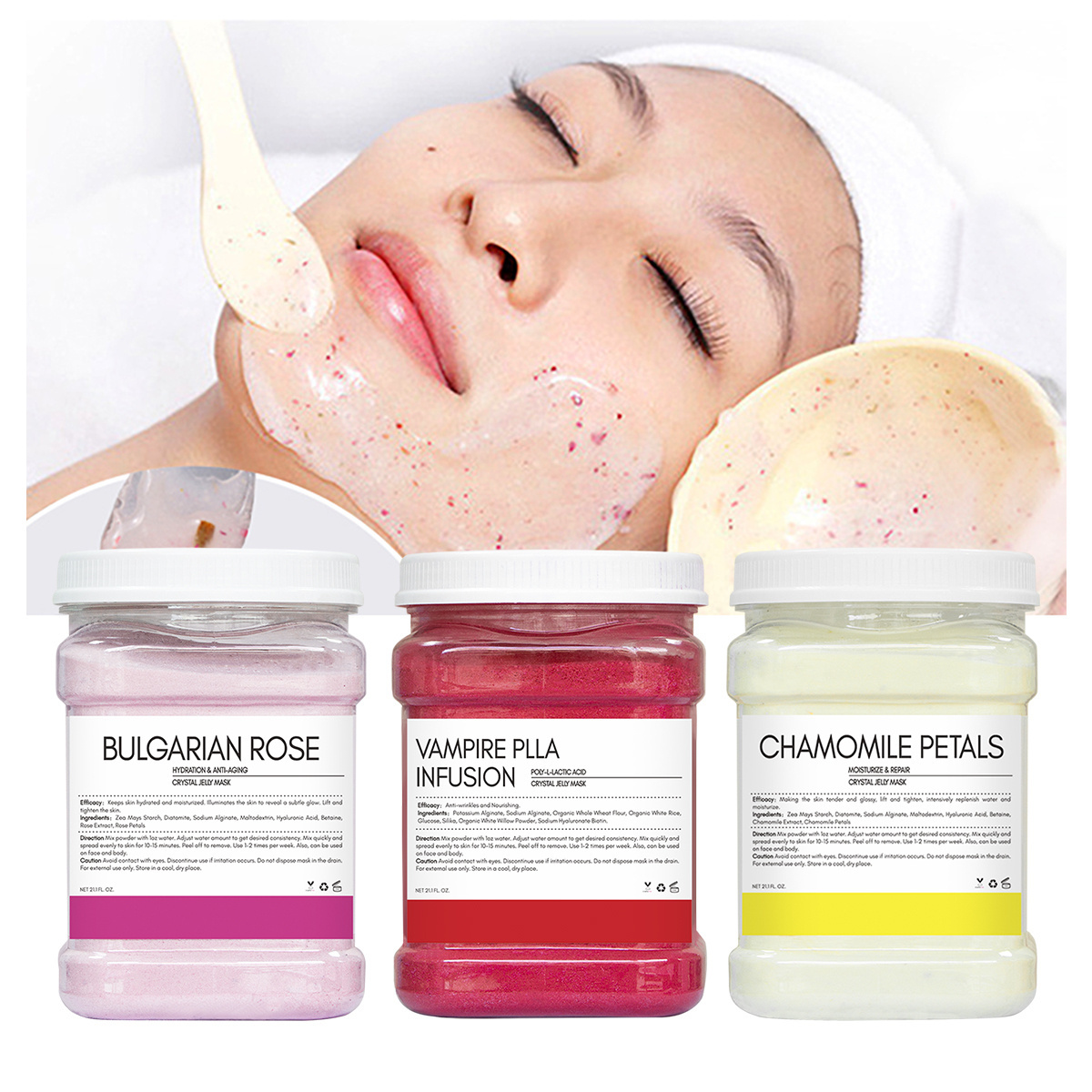 OEM skin care beauty products face mask 650G packing Private Label Best Skin Care Anti Aging Jelly Hydrating Face spa jelly mask