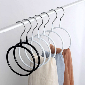 Hijab Hangers Coated Round Ring Metal Hanger And Metal Non-slip Scarf Organizer Scarf Hanger