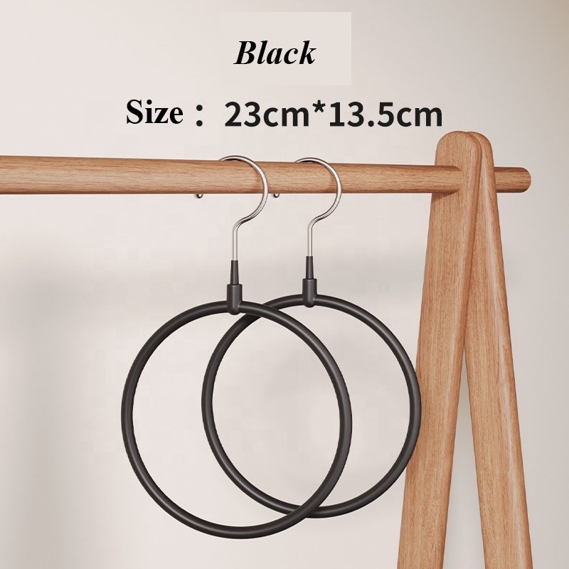 Hijab Hangers Coated Round Ring Metal Hanger And Metal Non-slip Scarf Organizer Scarf Hanger