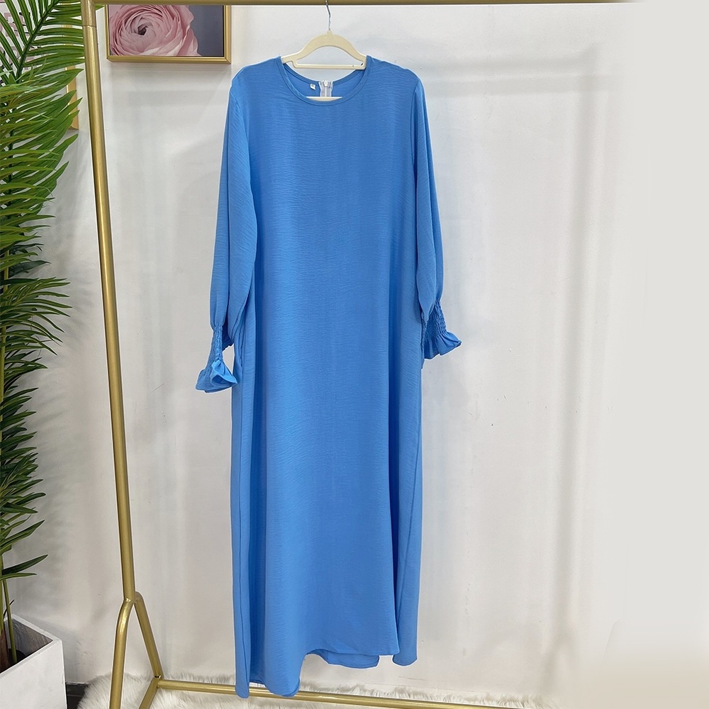 Muslim Women Long Dresses And Customizable Solid Multicolor Dubai Turkish Plus Size Long Dresses