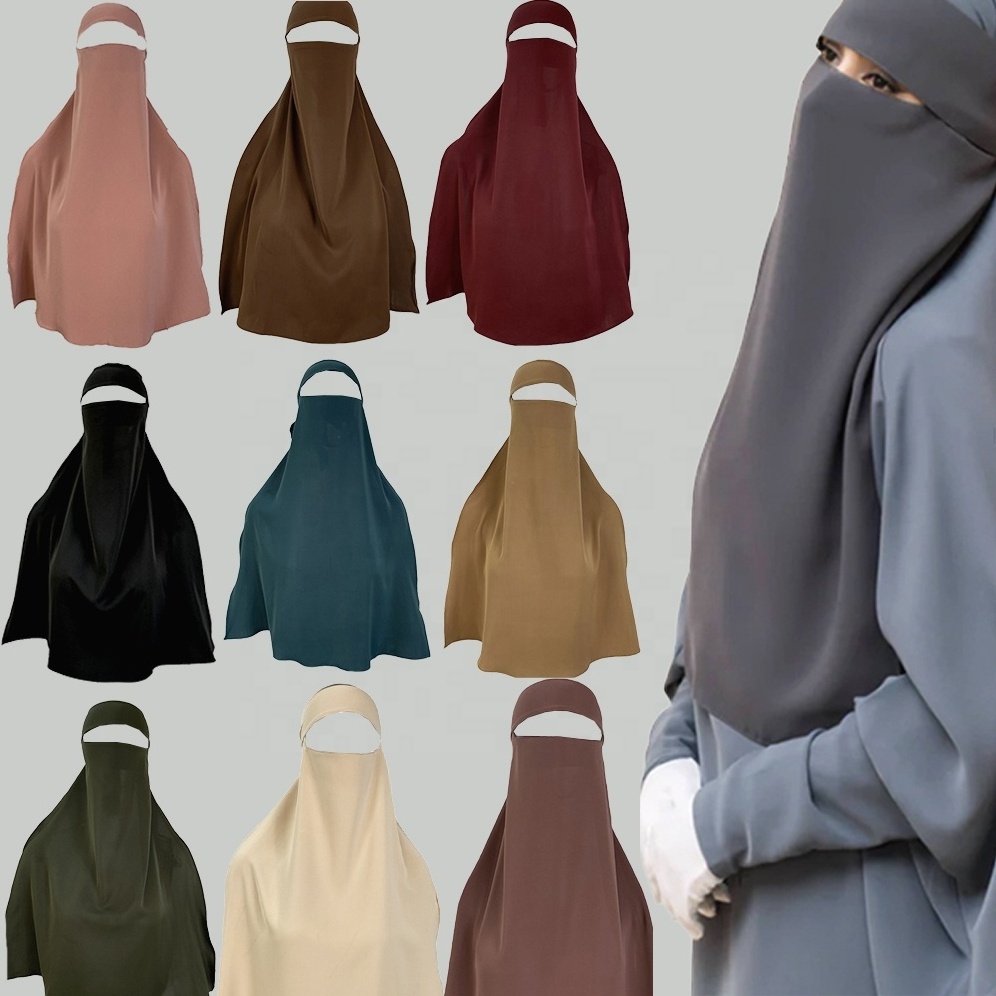 2023 New Niqab Muslim Breathable One Layer Nida Face Veil Cover Modest Islamic Clothing Women Jilbab Prayer Hijab Niqab