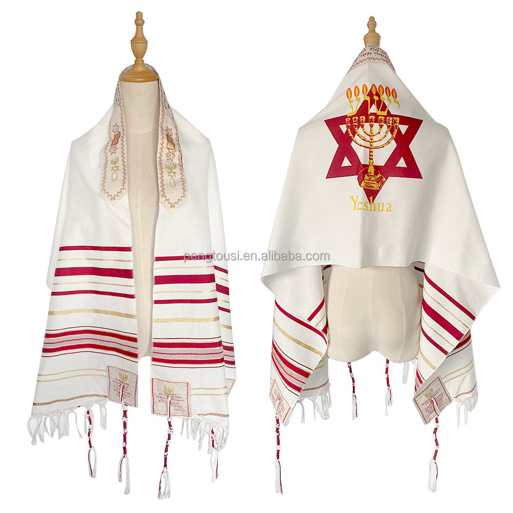 New Large Polyester Arab Scarf talit jewish Prayer Shawl Muslim Israeli Kosher Talit deJewish Tallit Israel Prayer Shawls