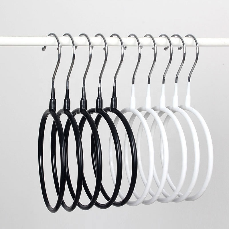 Hijab Hangers Coated Round Ring Metal Hanger And Metal Non-slip Scarf Organizer Scarf Hanger