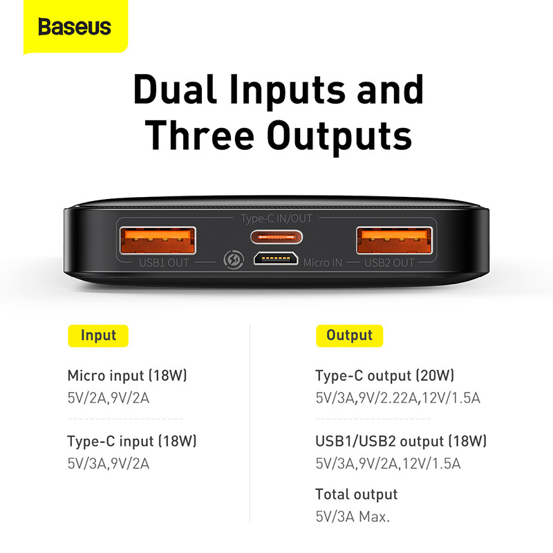 For baseus Bipow Digital Display Power bank PD20W multi-port fast charging power bank