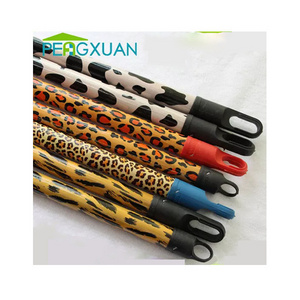 pvc coated top end plastic cover wooden stick for broom mop brush