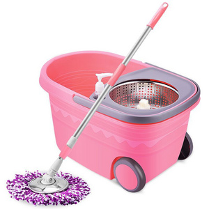 Home Cleaning Hot Sales 360 Easy mop Magic Cleaning Mop Bucket With Wheels Pink Mop Bucket for Household Cleaning Tools