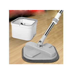 Wholesale 360 Degree Rotation Stainless Steel Pole Handle Square Rotary Mop for Squeeze Flat Cleaning Mop with Bucket