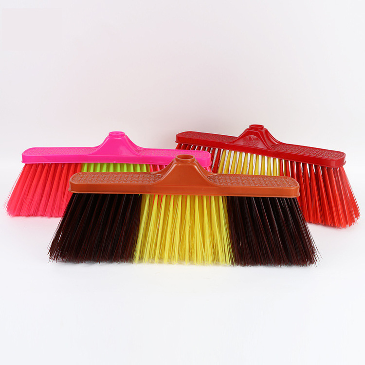 Factory direct open hair hard bristle broom Plastic broom head household whisk stall source wooden broom