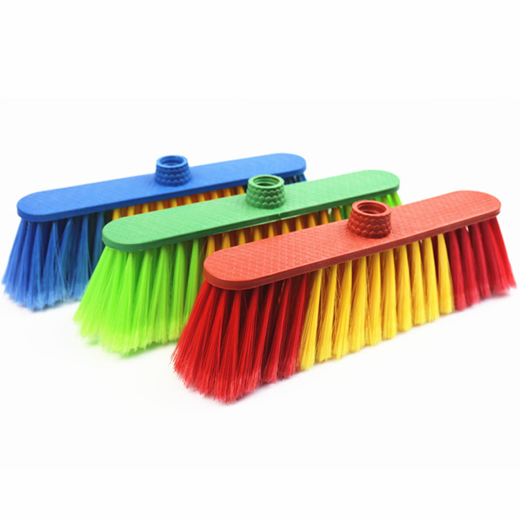 Factory direct open hair hard bristle broom Plastic broom head household whisk stall source wooden broom