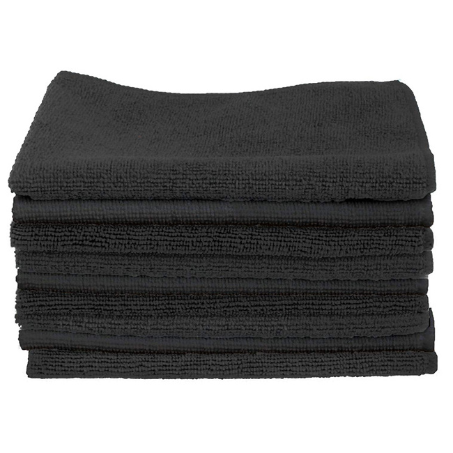 Wholesale microfiber small towel salon hair bleach proof microfiber towel toalla micro fibra drying microfiber black towel