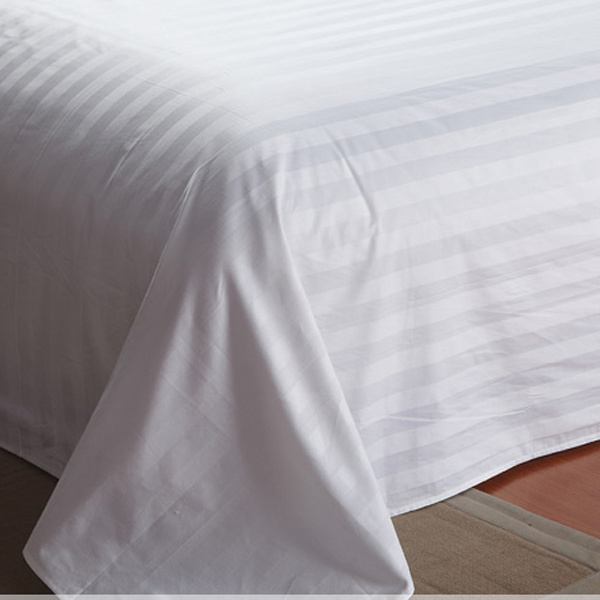 China ropa de cama algodon Wholesale juego de ropa de cama White stripe sheraton bed linen 100% cotton linen bed