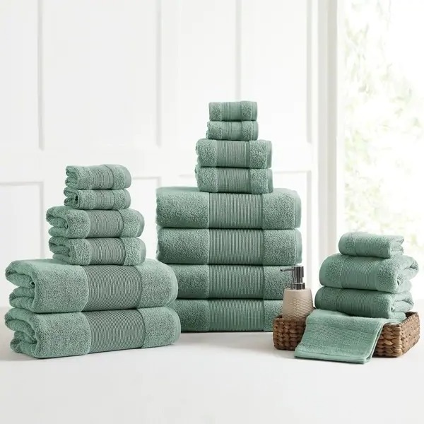 Wholesale soft organic bamboo cotton towel luxury hotel bathroom bath towel set with customized logo Cotton Face Towel