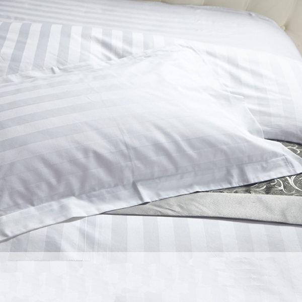 China ropa de cama algodon Wholesale juego de ropa de cama White stripe sheraton bed linen 100% cotton linen bed